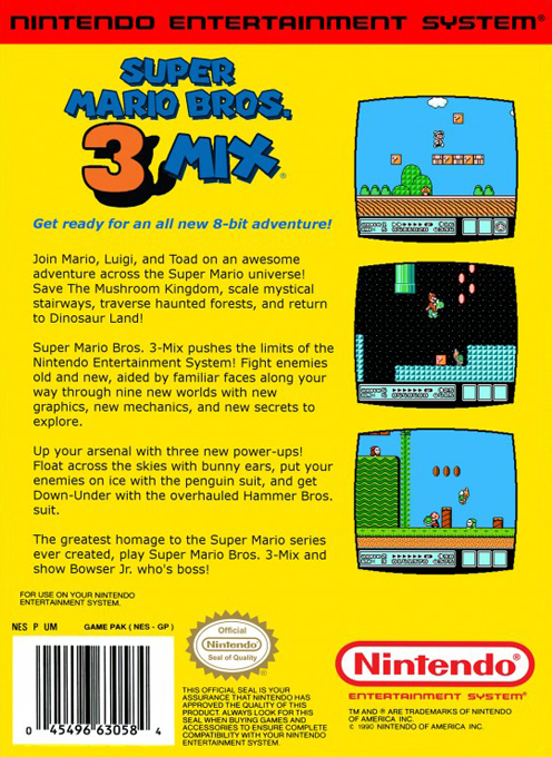 Super Mario Bros. 3 Mix (Hack) — Box back